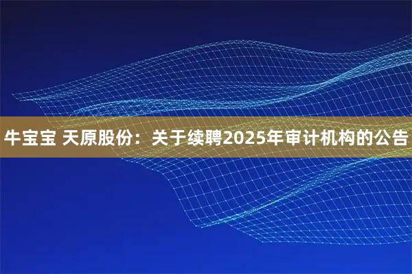 牛宝宝 天原股份：关于续聘2025年审计机构的公告