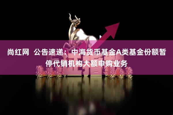 尚红网  公告速递：中海货币基金A类基金份额暂停代销机构大额申购业务